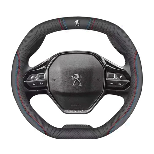 ZLiiPP Car Steering Wheel Cover for Peugeot 208 2008 308 3008 508 5008 SW GT,Steering Wheel Protective Cover All-Inclusive Steering Wheel Cover Breathable Interior Accessories