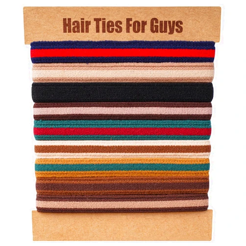 EasYoung Braided Mens Hair Ties For Men, For Buns Curly Thick Dense Hair Elastic Hair Ties For Guys, No damage No Crease Breakage, 9 Count (Pack of 1)
