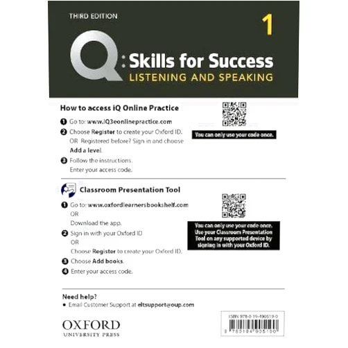 Jaimie Scanlon Q3e 1 Listening and Speaking IQ and Classroom Presentation Tool: Teacher Access Code Card Pack