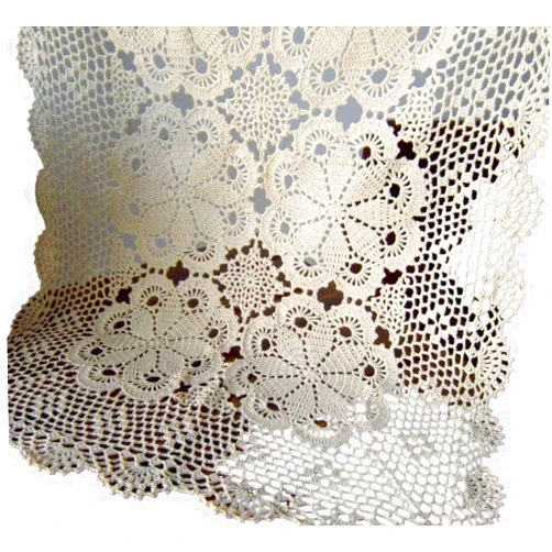 ZAYING Rectangular Cotton Handmade Crochet Lace Table Runner Doilies Table Dresser Scarf,(24x39 Inch)