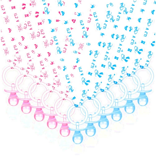 Junkin 60 Pieces Baby Shower Pacifiers Necklace Acrylic Pacifiers Necklace Charm for Baby Shower Party Favors Decorations, Women Style(White, Pink, Blue)