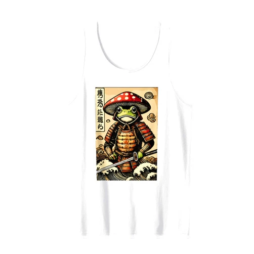 Samurai Cat Aesthetic Cottagecore Mushroom Japanese Samurai Warrior Frog Aesthetic Mushroom Hat Tank Top