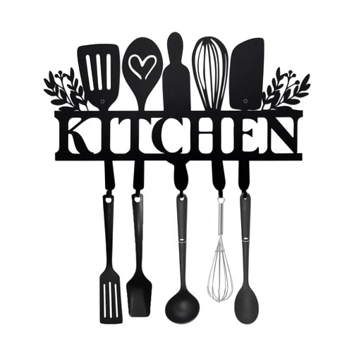 Ecqizer Kitchen Utensil Hanger & Holder - Ideal for Hanging Utensils, Pots - Wall Decor with a Touch of Style for Your Kitchen Space, 15×9 Inch