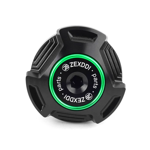 ZEXDDI Aluminum Motorcycle Engine Oil Filler Cap Oil Filler Plug Cover Fit For Kawasaki KLR650 Ninja 300 ZX6R ZX636 ZX10R ZX14R Vulcan S 900 GTR1400 Z750 S Versys X300 (Green)