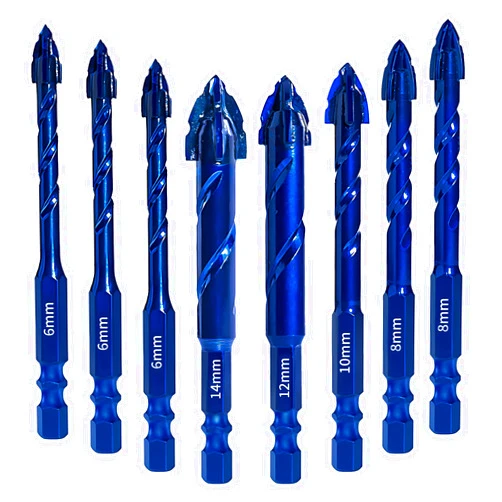 SONCHIE Upgraded Serrated Masonry Drill Bit - Set of 8 Concrete Drill Bits for Tile Glass Metal Brick Ceramic Plastic Wood