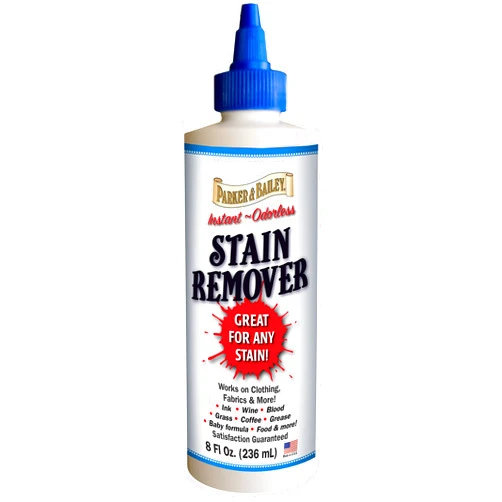 Parker & Bailey Liquid Stain Remover - Instant Stain Removal on Laundry Clothing Fabric Ink Grease Blood Grass Coffee Wine Food Carpet Upholstery Spot Cleaner Odor Free Detergent Booster, 8oz