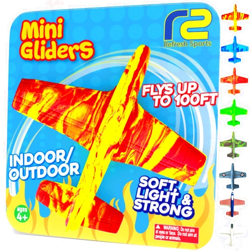 Refresh Sports Airplane Toy Foam Glider Plane for Kids: Best Easter Basket Stuffers For Boys & Girls - Easter Toys Gift Ideas For All Ages - Summer Yard Games Make Great Gifts for Age 4 5 6 7 8 9 Year Olds