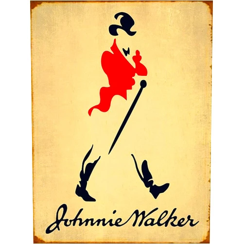 UseLoud Johnnie Walker Metal Tin Sign Decor Travel 8x12 inches