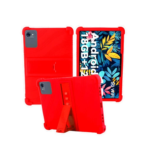 BOVUGAC for Zenva T310 Tablet Case,BOVUGAC Adjustable Stand Shockproof Easy Installation Slim and Lightweight Premium Silicone Protective Shell for Zenva T80 11 Inch Tablet Case Cover.(Red)