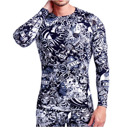 ARMEDES Men's Long Sleeve T-Shirt Baselayer Cool Dry Compression Top AR-141/142/52 (141 Love Black, Large)