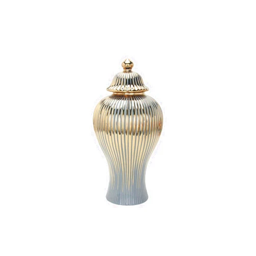 WUANGYOL Ginger Jar Storage Bottle Ceramic Flower Vase with Lid Decorative Porcelain Home Décor Luxury Collection Ornaments Centerpieces Kitchen Desk Party Small Gift 11.8” Blue