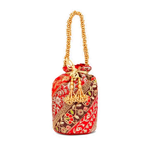 LONGING TO BUY Indian Silk Patchwork Potli Bag for Women, Exquisite Handmade Embroidery, Sequin, and Beads Work - Ideal for Parties, Weddings, Gift Purpose and festive season