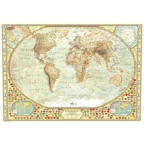 Anatolian 2000Piece Jigsaw Puzzle - World Map Jigsaw Puzzle, Brown/a