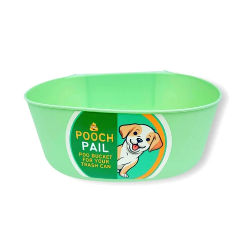 Pooch Pail Hanging Dog Poop Waste Bucket Container for Poo Bags, Green