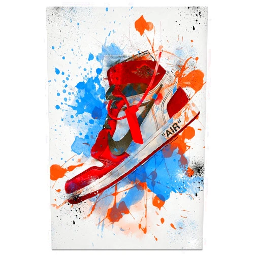 Sbemyenus Hypebeast Red Sneaker Wall Art AJ Poster Michael Jordan Cool Poster Sneaker Air Gym Shoes Shoebox Collection Aesthetic Room for Teen Boys Men Dorm Bedroom Wall Decor- Graffiti, Unframed 12x18Inch