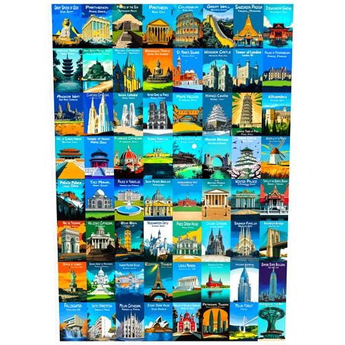 ALL4JIG Iconic Landmarks Fun Jigsaw Puzzles for Adults and Kids, 1000 Pieces, Christmas Secret Santa Gift, White Elephant Gifts for Dog Lovers, Number Partitioned for Easy Solving