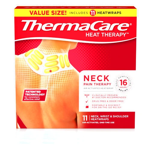 ThermaCare Adhesvie Heat Wraps, Portable Neck & Shoulder Heating Pads & Pain Relief Patches for Sore and Stiff Muscles, HSA/FSA Eligible & Approved, (Large, 11)