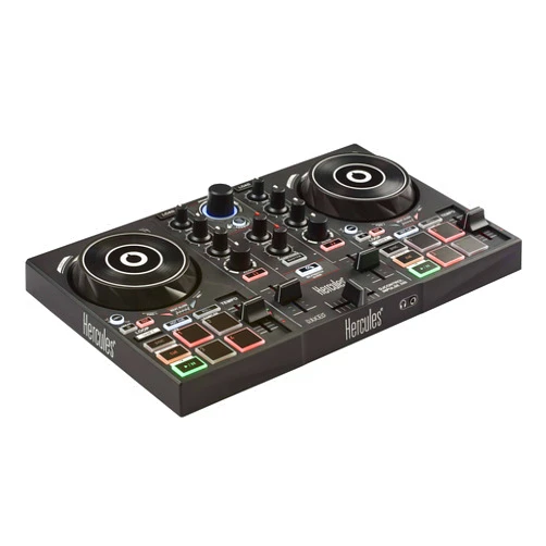 Hercules DJControl Inpulse 200 – DJ controller with USB, ideal for beginners learning to mix - 2 tracks with 8 pads and sound card - Software and tutorials included