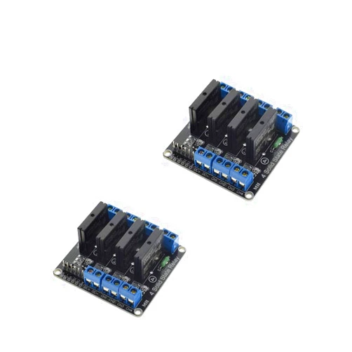KOOBOOK 2Pcs 5V 4 Channel Low Level Trigger Solid State Relay Module Board For Arduino