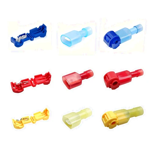 HIGHSHION Blue 16-14 AWG 100pcs Self-Stripping Quick Splice Electrical Wire Terminals,Insulated Male Quick Disconnect Spade Terminals Wire Connectors