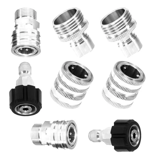 Tool Daily Pressure Washer Adapter Set, Stainless Steel Quick Connect Kit, M22 14mm to 3/8