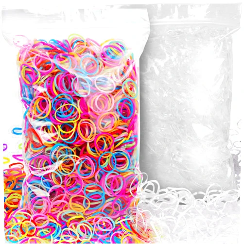 YGDZ 4000pcs Elastic Hair Bands, Clear Hair Elastics Small Mini Girls Rubber Bands Baby Kids Toddlers Hair Ties(2000pcs Clear + 2000pcs Colorful)