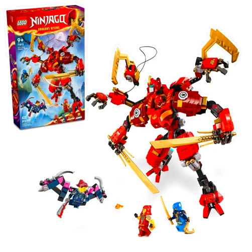 LEGO NINJAGO Kai’s Ninja Climber Mech Adventure Toy Set, Buildable Figure with 4 Ninja Action Figures for Independent Play, Ninja Gift for Kids, Boys and Girls Ages 9 Years Old and Up, 71812