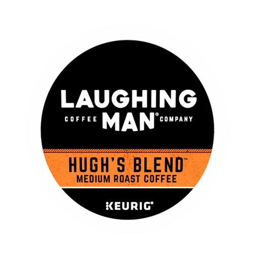 Laughing Man Hugh's Blend, Single-Serve Keurig K-Cup Pods, Medium Roast Coffee, 16 Count