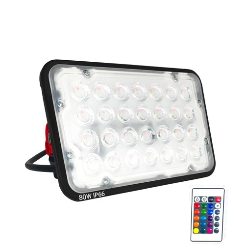 PMJMANKI Outdoor Lights，RGB Lights,80w，16 Color Modes, Adjustable Light Control, Weatherproof & Impact-Resistant LED Floodlight for Outdoor Use, Perfect for Stage Lighting, Parties & More