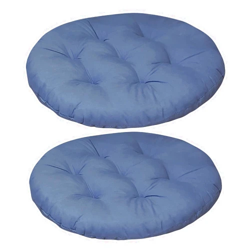 Generic Round Chair Cushions Set of 2 16 inch Comfortable Fluffy Tufted Round Chair Pads Outdoor All Weather Bistro Seat Cushions for Kitchen Home Bar Stool Garden Pation Furniture Blue