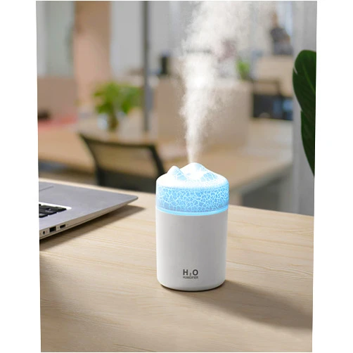 Saunana Portable Mini Humidifier, Colorful Volcanic Texture, 300mL Cool Mist Humidifier, USB Powered, Auto Shut-Off. Perfect for Bedroom, Office & Car.