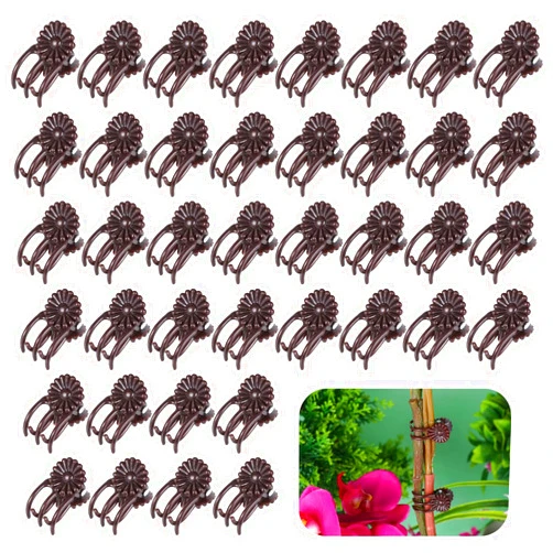 Tyqour 40Pcs Orchid Clips for Plants Support, Plant Clips for Climbing Plants, Plant Climbing Vine Wall Clips, Plant Clips for Support, Plant Climbing Support for Orchids Vine Clip Support