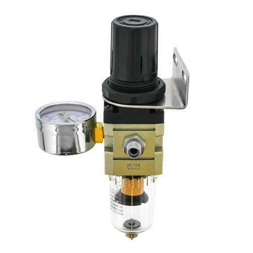 Master Airbrush Heavy Duty Diaphragm Mini Pressure Regulator with Gauge and Water Trap Filter - Moisture Trap for Airbrush Air Compressor with Precision Control and Easy Drain Valve