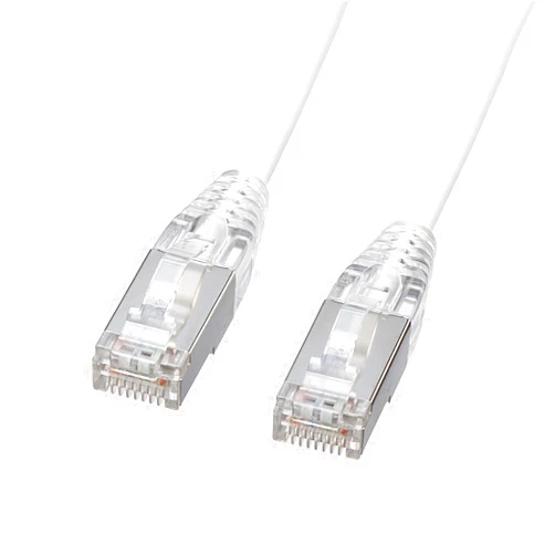 Sanwa Supply KB-SL7YS-005W Category 7 LAN Cable (Slim, Soft, Crack-Resistant Connector, 0.5 m, White)