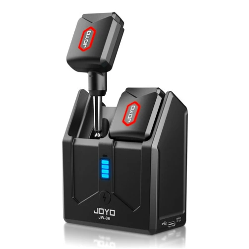 JOYO Wireless Guitar System 5.8GHz Wireless Guitar Transmitter Receiver with Charging Box 4 Signal Channel for Guitar Bass Electric Instruments (JW-06)