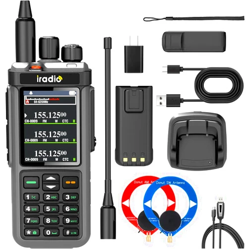 SHJ iradio UV-98Plus Ham Two-Way Radio | 10W High Powe | Cross-Band Repeater & DTMF Remote Control | 18-1000MHz Wide Frequency | FM Radio + USB-C Fast Charging | for Emergency, Outdoor, Security