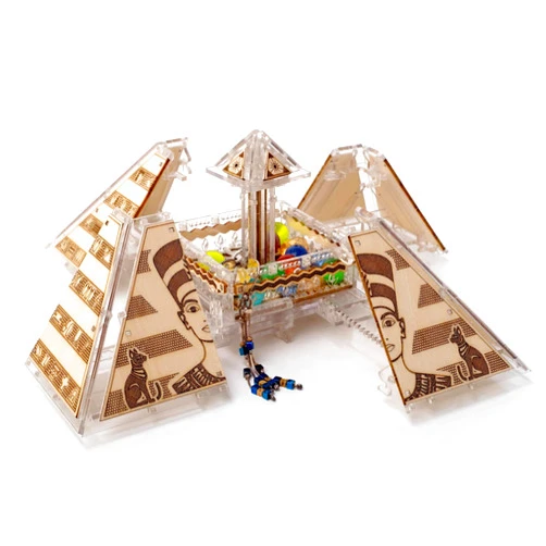 Viter Models Mechanical Veter Models Wooden and Plastic 3D Puzzle Treasure Jewelry Box Secrets of Egypt Pyramid Self-Assembly Set
