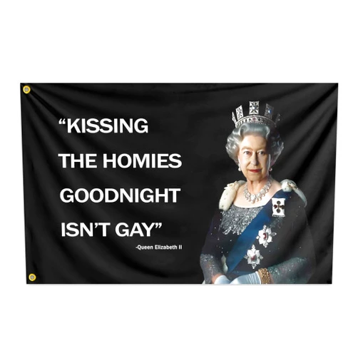 KNAPAL Kissing Homies Goodnight Flag 3X5 Ft Kissing The Homies Goodnight is Not Gay Flags Durable Polyester Funny Man Cave Meme Quote Flags for Girls Teen Room Bedroom or College Dorm Banner Tapestry Decor