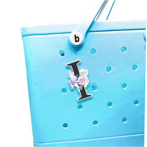 MOZOM Alphabet Charms for Bogg Bag, Letter I Bogg Bag Charms Accessories,Decorative Charm for Beach Tote Bag Rubber Beach Bag
