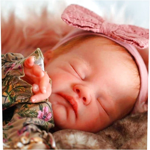 WOOROY Realistic Reborn Baby Dolls Girl - 22 Inch Lifelike Newborn Sleeping Baby Dolls Handmade Real Life Baby Dolls with Soft Weighted Cloth Body Gift Toys for Kids Age 3+