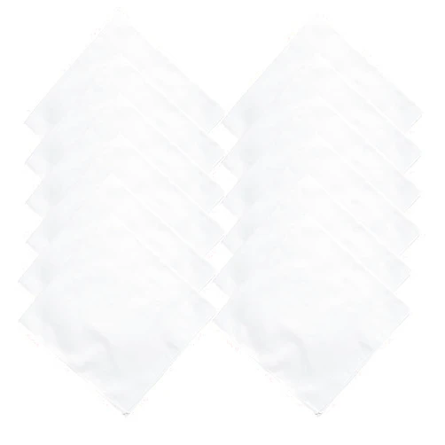 MLMOMVME 12 Pack White Bandanas Women Men Large Cotton Bandana for Tie Dye Party Supplies Plain Head Wrap Handkerchiefs Multifunctional Hair Accessories Solid Color