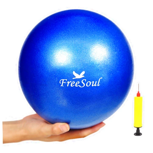 FreeSouls Small Pilates Ball with Pump 9 Inch Mini Yoga Ball for Stability Pilates Yoga Barre Physical Therapy Core Training