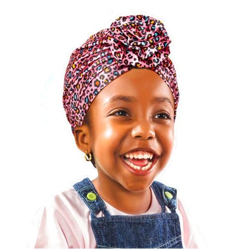 Red by Kiss Kids Pre-Tied Top Knot Turban, African Soft Spandex Turban, Stretch Head Wear, Head Wrap