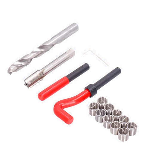 Walfront 15Pcs/Set M14x1.50mm Thread Repair Kit, Insert Compatible Hand Tool for Repairing Damaged Threads in Steel, Iron, Aluminum
