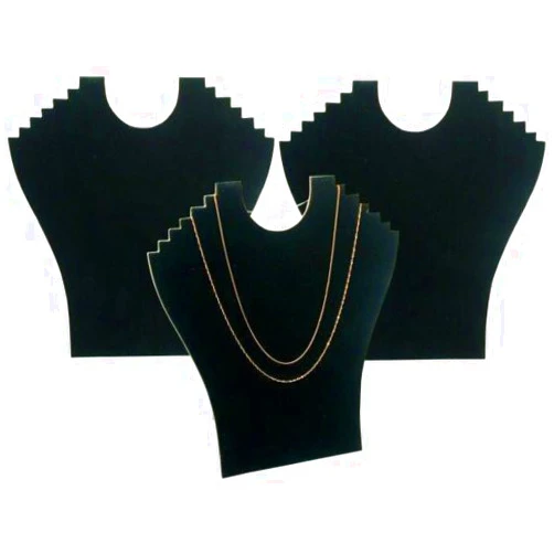 FindingKing 3 6 Tier Black Flocked Cardboard Necklace Chain Display Bust Easels