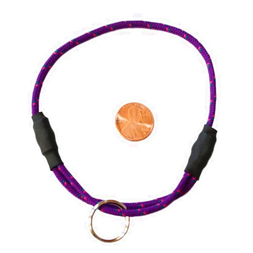 Lassos Boutique National Leash Thin Mountain Rope Dog ID Collar - Plum Punch -XS/Toy Size (6