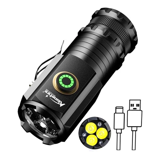 ALONEFIRE X23 Mini LED Flashlight Type C USB Rechargeable Bright Small Torch 5 Modes Portable Pen Light Waterproof Long Battery Life with Tail Magnet, Clip, Battery for Outdoor, EDC Carry, Hiking