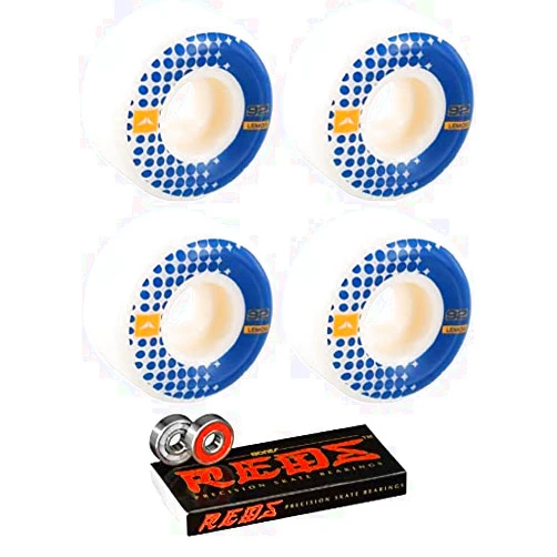 Crupie Wheels 54mm Tiago Lemos 92 Skateboard Wheels - 101a with Bones Bearings - 8mm Bones Reds Precision Skate Rated Skateboard Bearings (8) Pack - Bundle of 2 Items