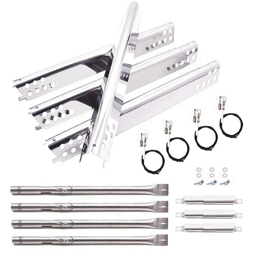 Criditpid Grill Replacement Parts for Charbroil 463344015, 463343015, 463433016, 463240015, 463432215 Gas Grill, Grill Burners, Heat Plate Shields, Crossover Tubes and Ignitors for Charbroil.