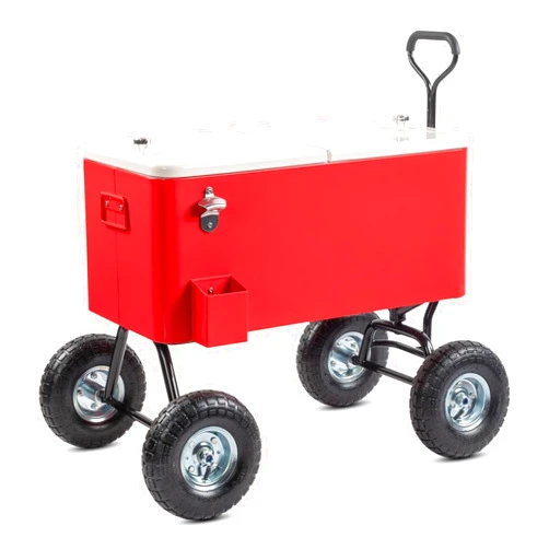 WISCLASS The Ultimate Party Ice Chest - 80Qt Rolling Cooler with Easy Clean Drainage